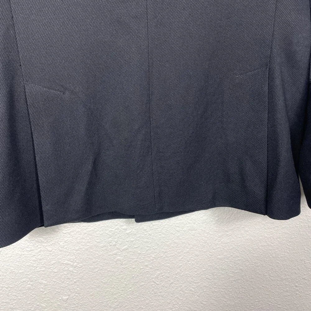 Zara Man Military Blazer Jacket Black Lined Double Vent Structured Size 36R - Picture 8 of 11
